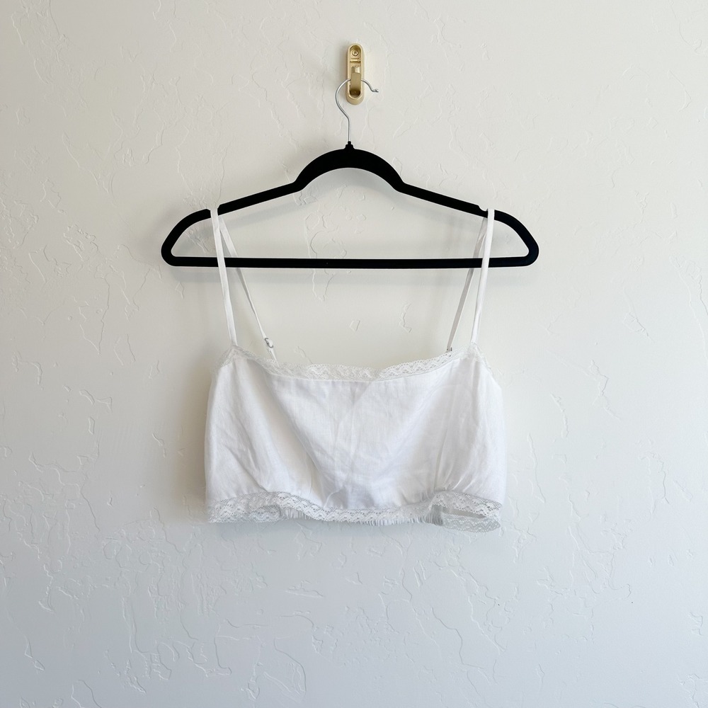 Reformation | Violet 100% Linen Crop Top & Wide Leg Pant Two Piece Set White - Picture 6 of 10